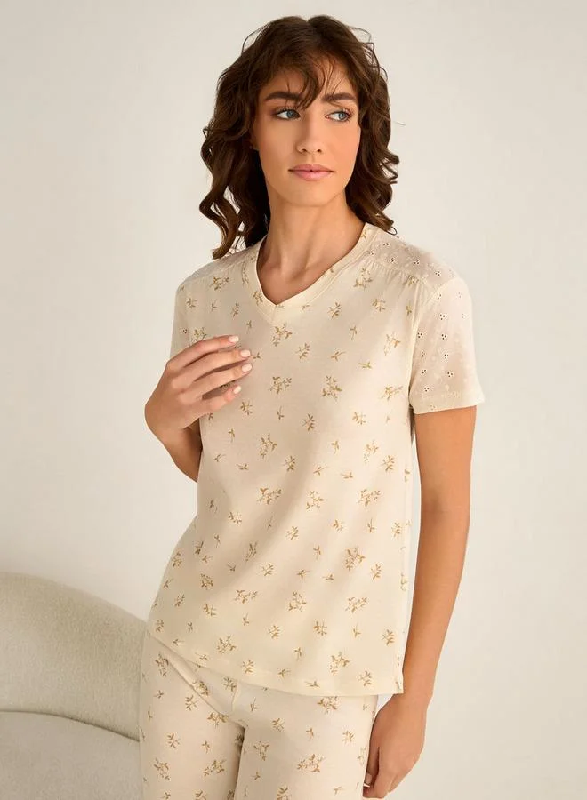 سبلاش فيڤ طقم بيجاما تي شيرت وبنطلون قطن